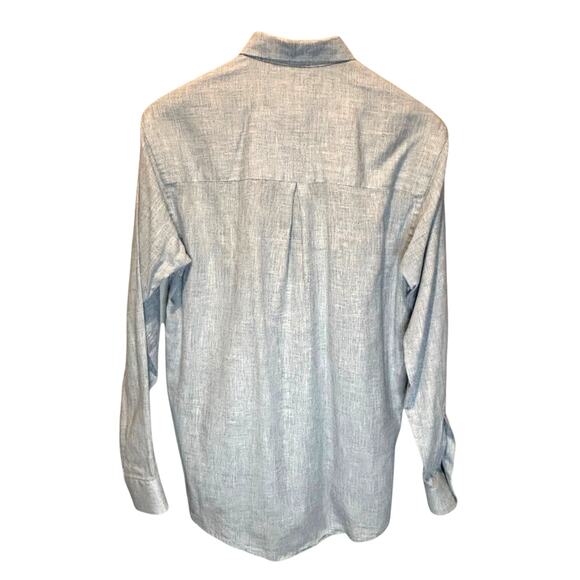 Vintage Burberrys Blue Linen Blend Button Down - size Small - Picture 5 of 5